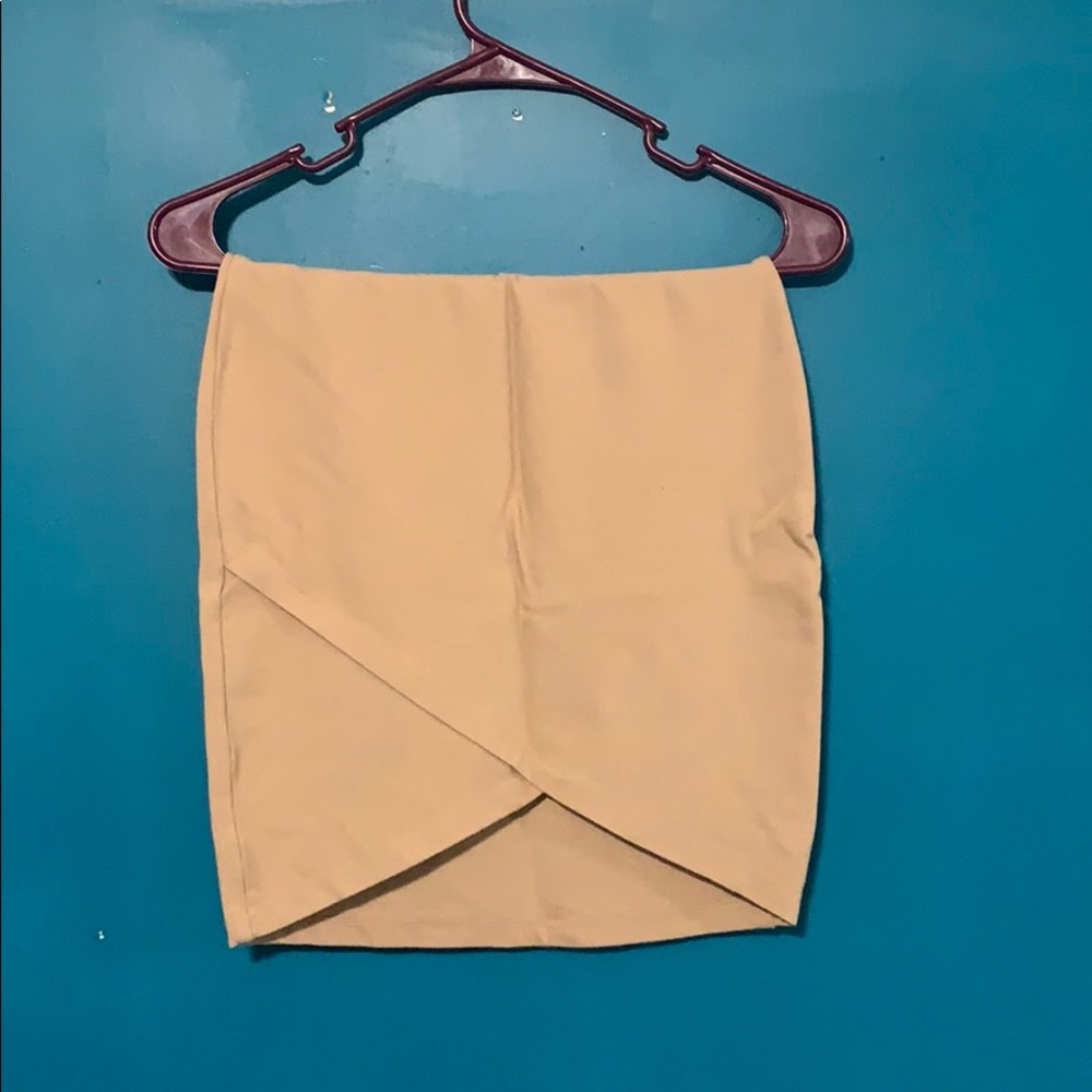 Tan pencil skirt
